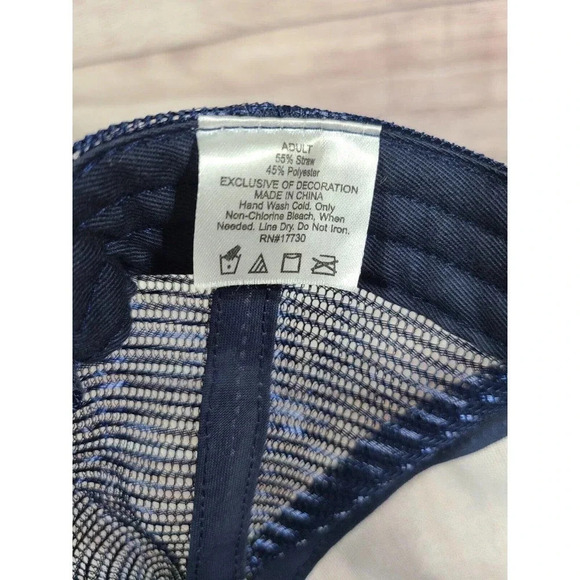 If The Back Is Rockin' Don't Come A-Knockin' Trucker Snapback Straw Hat Adult - Picture 3 of 3